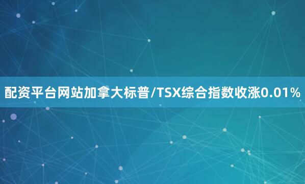 配资平台网站加拿大标普/TSX综合指数收涨0.01%